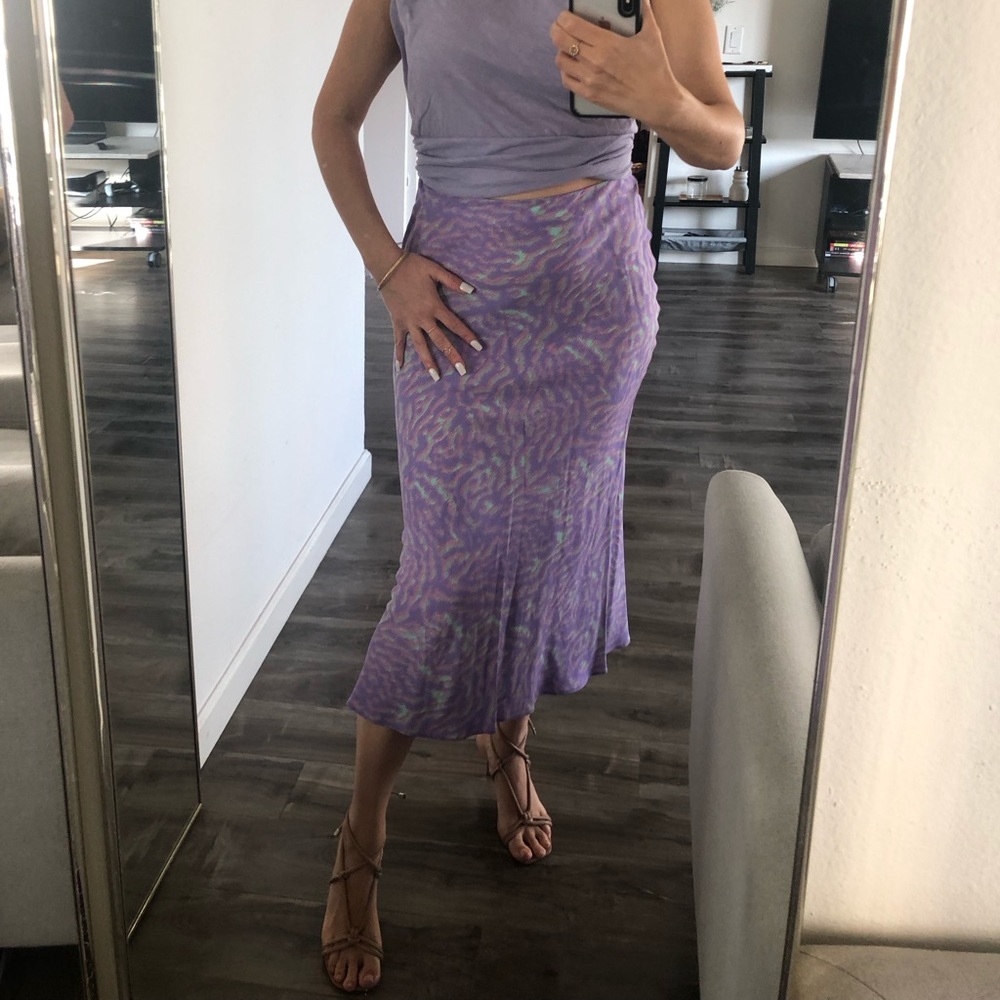 Lavender Skirt Purple Pink Mint Midi Maxi Long Skirt Paul Smith S M